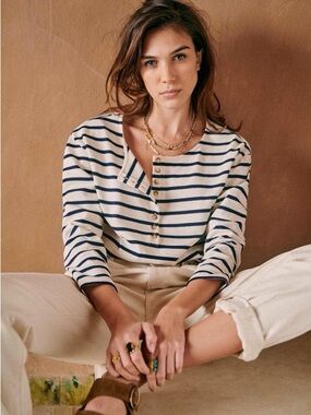 Sézane Gatsby Marinière in Ecru/Navy